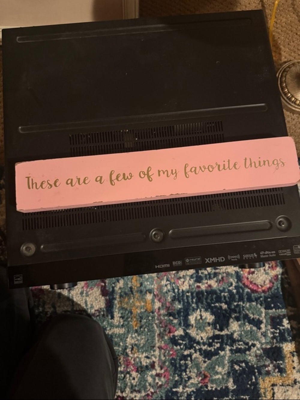 Pink Wooden Sign "These are a few of my favorite things"